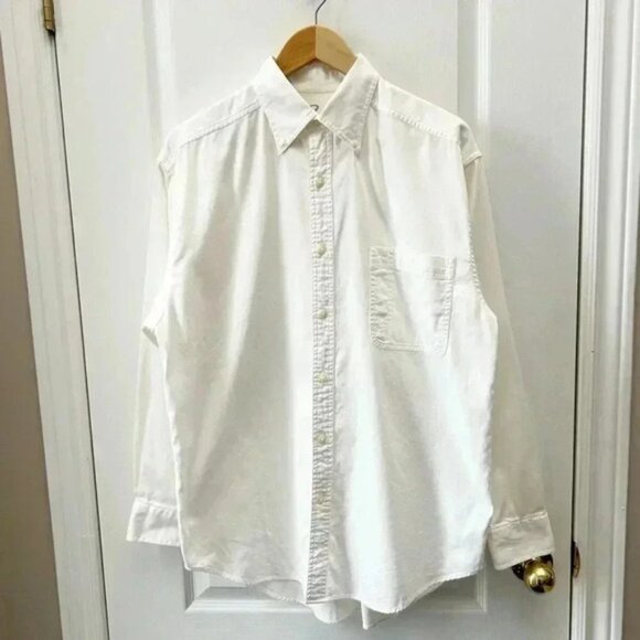 Northern Spirit Men’s Button Down Shirt Cotton Long Sleeve Classic White Medium - Picture 2 of 15